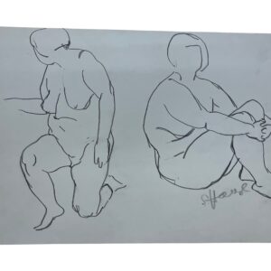 Three Nudes in a Blue Landscape